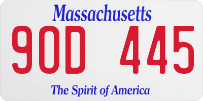 MA license plate 9OD445