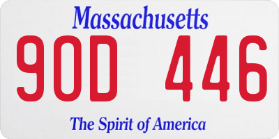 MA license plate 9OD446
