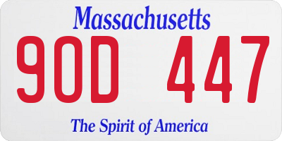 MA license plate 9OD447