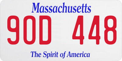 MA license plate 9OD448