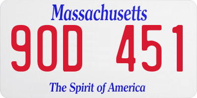 MA license plate 9OD451