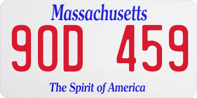 MA license plate 9OD459