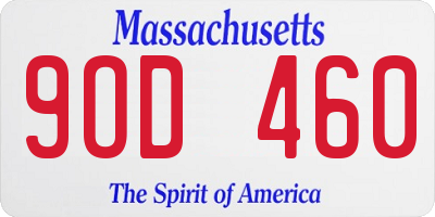 MA license plate 9OD460