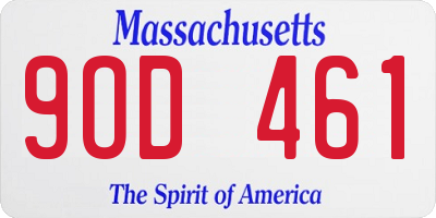 MA license plate 9OD461