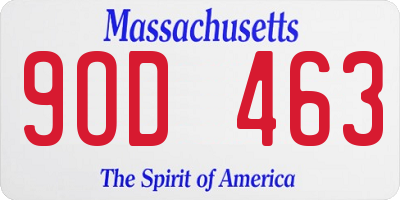MA license plate 9OD463