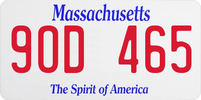 MA license plate 9OD465