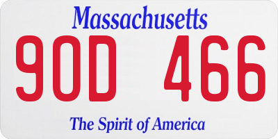 MA license plate 9OD466