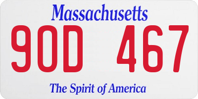 MA license plate 9OD467