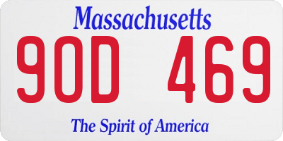 MA license plate 9OD469