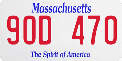 MA license plate 9OD470
