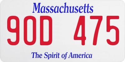 MA license plate 9OD475