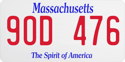 MA license plate 9OD476