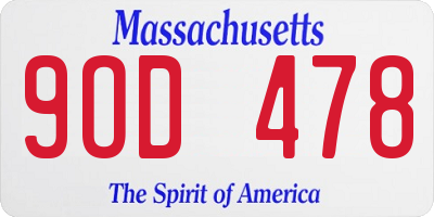 MA license plate 9OD478