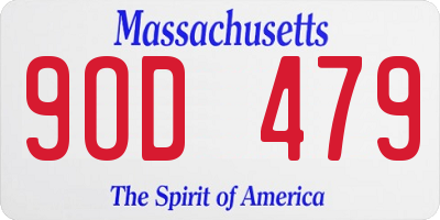 MA license plate 9OD479