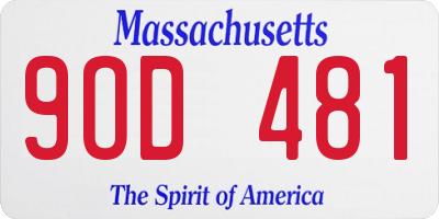 MA license plate 9OD481