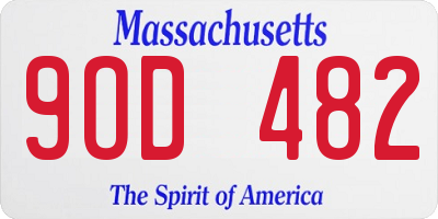 MA license plate 9OD482