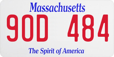 MA license plate 9OD484