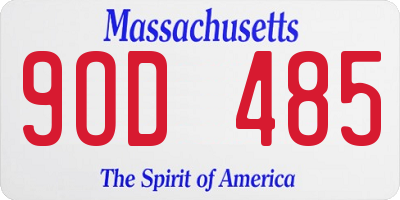 MA license plate 9OD485