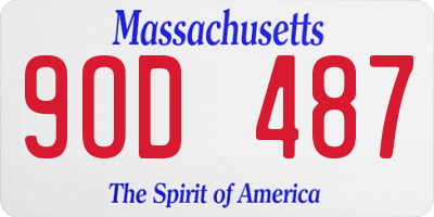 MA license plate 9OD487