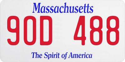 MA license plate 9OD488