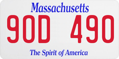 MA license plate 9OD490