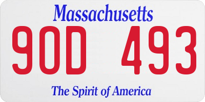 MA license plate 9OD493