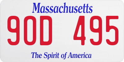 MA license plate 9OD495