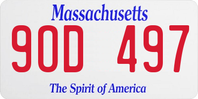 MA license plate 9OD497
