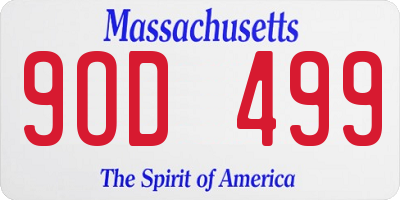 MA license plate 9OD499