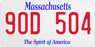 MA license plate 9OD504