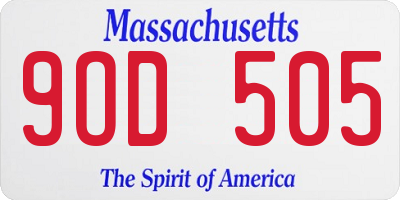 MA license plate 9OD505