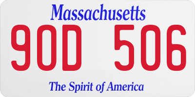 MA license plate 9OD506