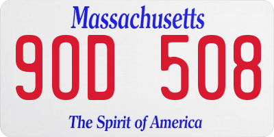 MA license plate 9OD508