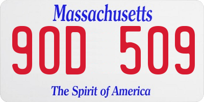 MA license plate 9OD509