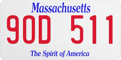 MA license plate 9OD511