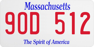 MA license plate 9OD512