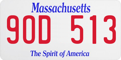 MA license plate 9OD513