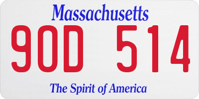 MA license plate 9OD514