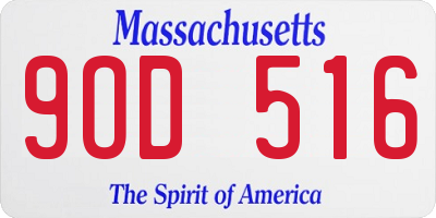 MA license plate 9OD516