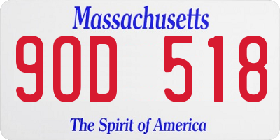 MA license plate 9OD518