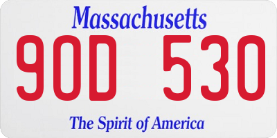 MA license plate 9OD530