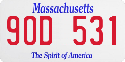 MA license plate 9OD531