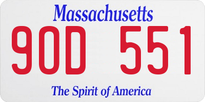 MA license plate 9OD551