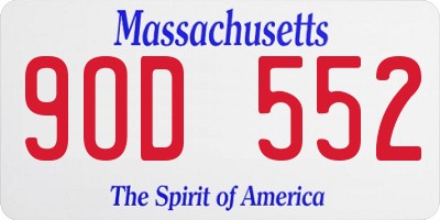 MA license plate 9OD552