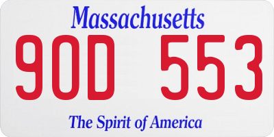 MA license plate 9OD553