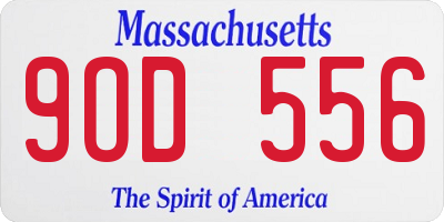 MA license plate 9OD556