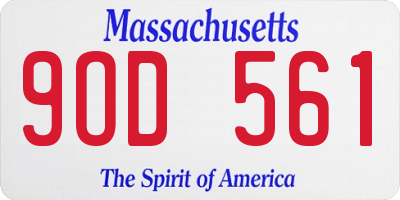 MA license plate 9OD561