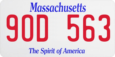 MA license plate 9OD563