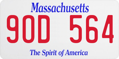 MA license plate 9OD564