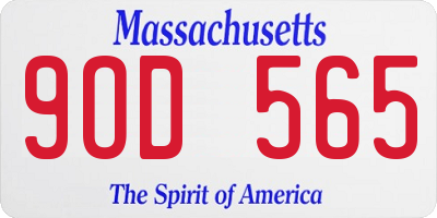 MA license plate 9OD565